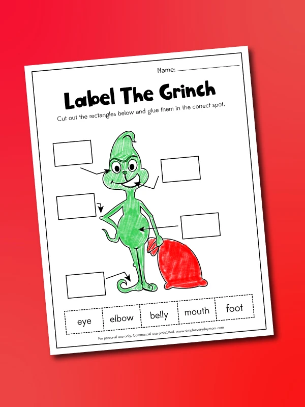 label a grinch worksheet