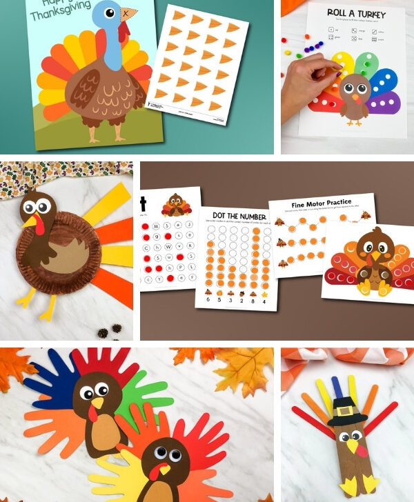 turkey activities for kids image collage