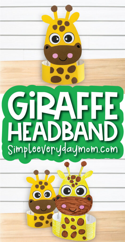 giraffe headband craft image collage with the words giraffe headband craft