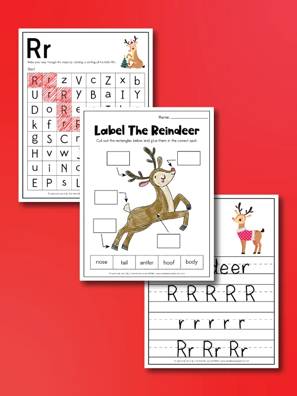 reindeer worksheets