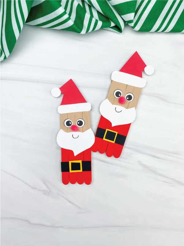 2 popsicle stick Santa crafts