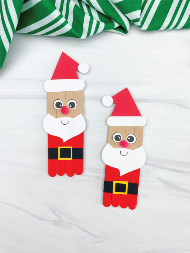 Popsicle Stick Santa Craft For Kids [Free Template] Story