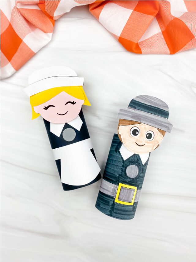 Toilet Paper Roll Pilgrim Craft For Kids [Free Template] Story