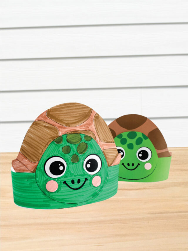 Turtle Headband Craft For Kids [Free Template] Story