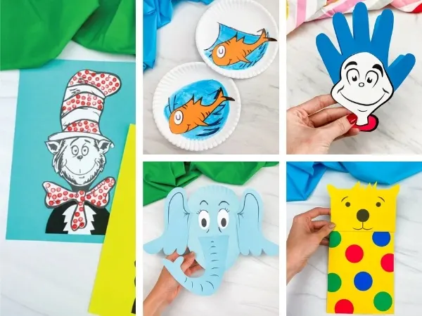 Dr. Seuss crafts for kids image collage