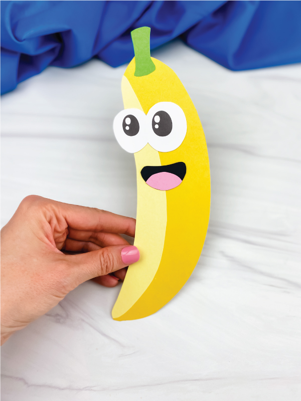 hand holding banana craft