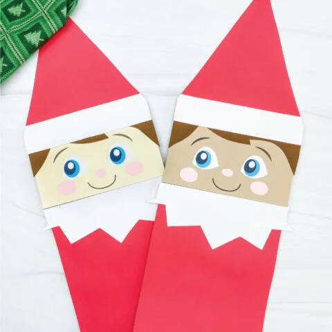 2 paper bag elf on the shelf crafts