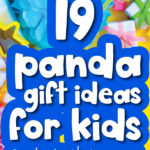 yellow party background with the words 19. panda gift ideas for kids