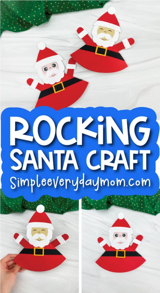 rocking Santa Claus craft image collage with the words rocking Santa craft