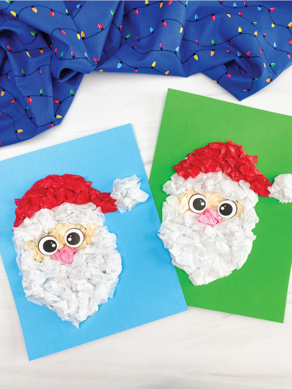 2 Santa tissue paper crafts