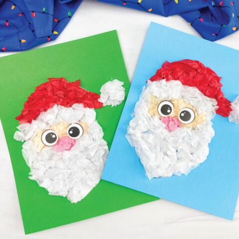 2 Santa tissue paper crafts