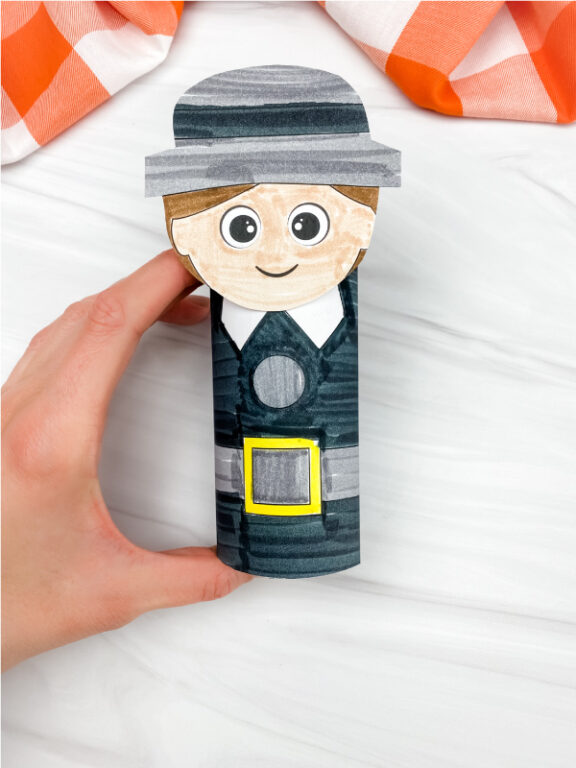 Toilet Paper Roll Pilgrim Craft For Kids [Free Template]