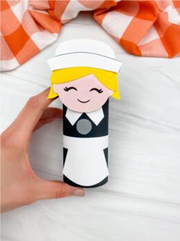Toilet Paper Roll Pilgrim Craft For Kids [Free Template]