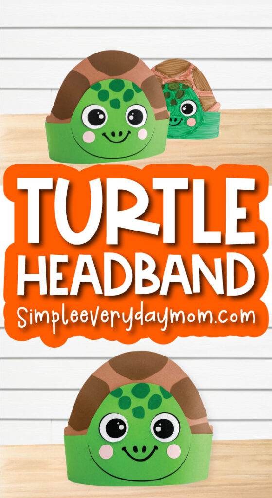 turtle headband craft image collage with the words turtle headband 
