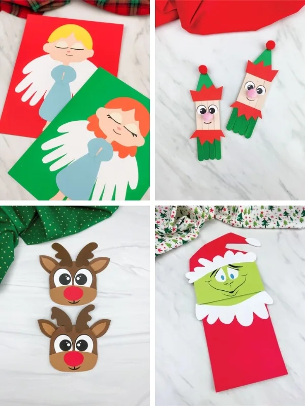Christmas kids crafts image collage