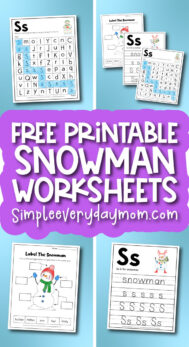 Snowman Worksheets For Kids [Free Printable]