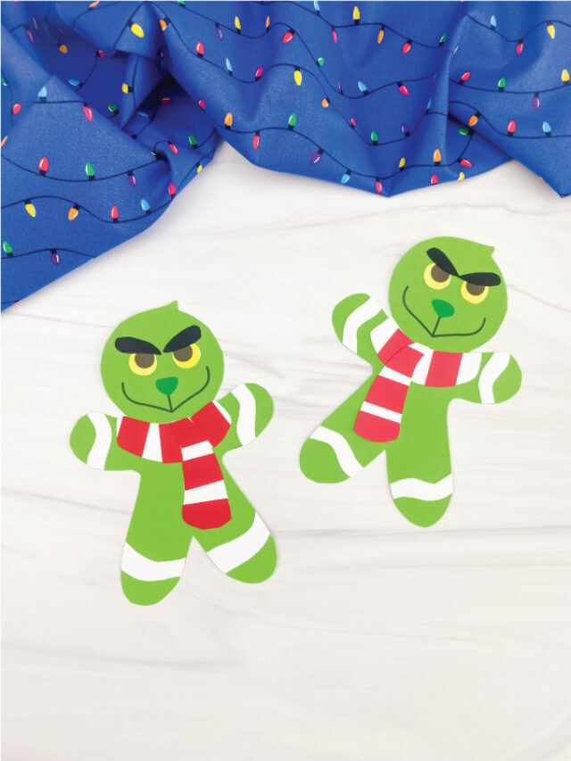 Grinch Gingerbread Man Craft For Kids [Free Template] Story