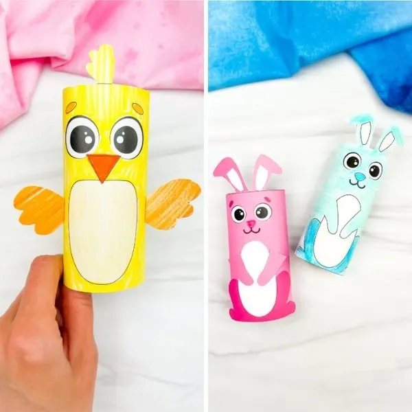 toilet paper roll chick and bunny crafts