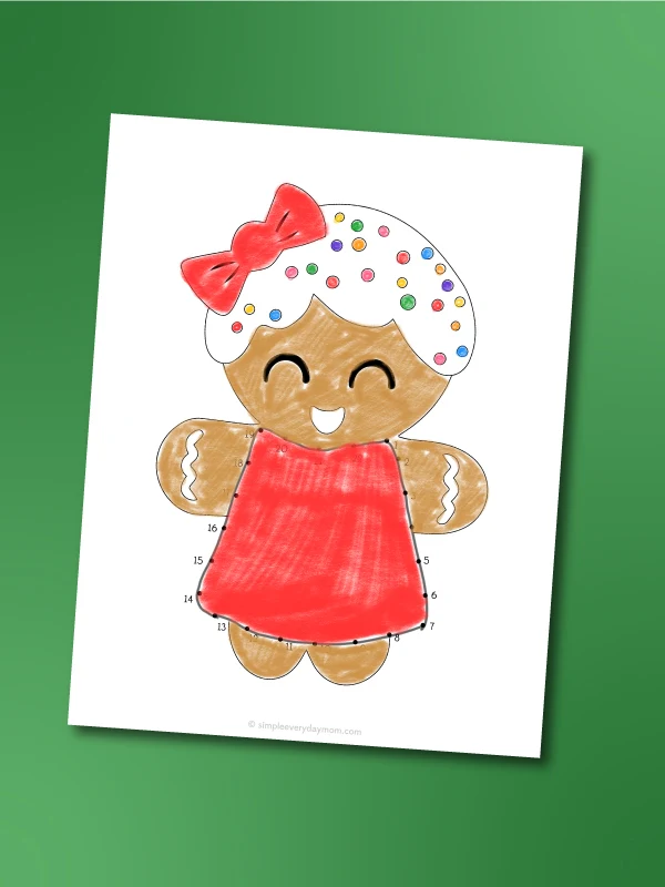 gingerbread girl connect the dots printable