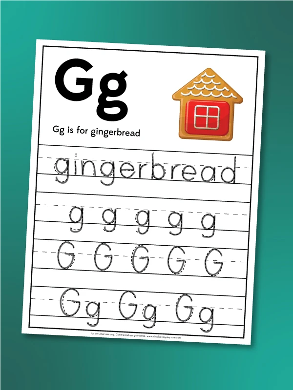 gingerbread handwriting worksheet
