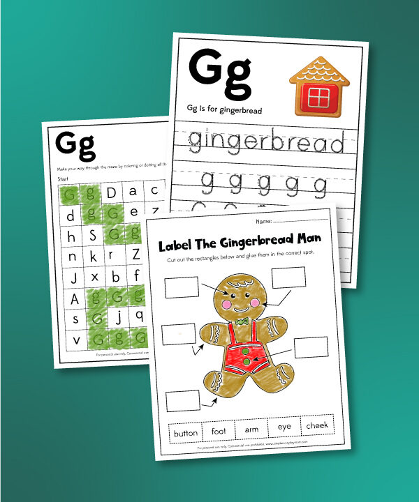 gingerbread worksheets for kids