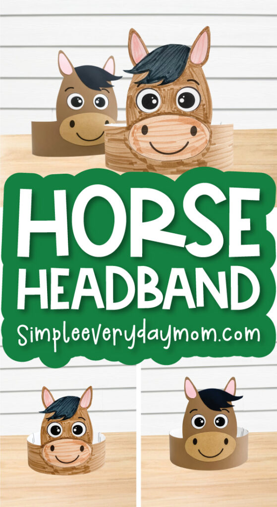 horse headband craft image collage with the words horse headband