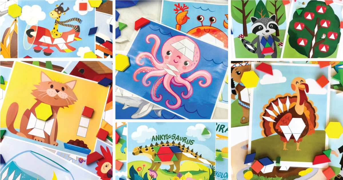 Printable Pattern Block Mats For Kids - Simple Everyday Mom