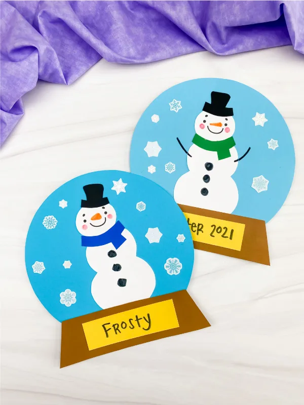 2 snowman snowglobe crafts