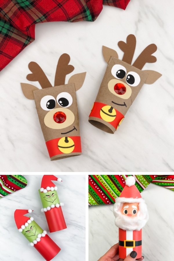 toilet paper roll christmas craft image collage
