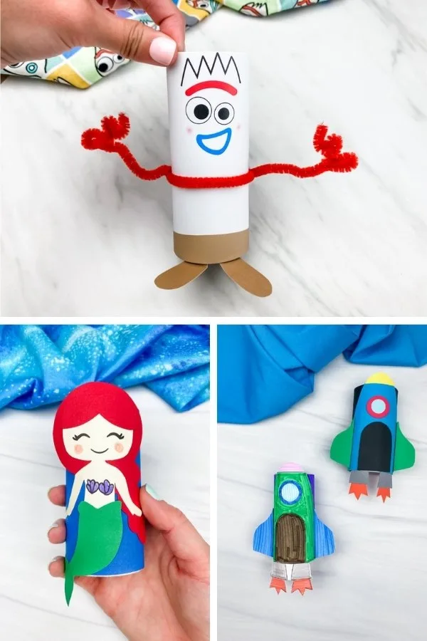 toilet paper roll craft image collage 