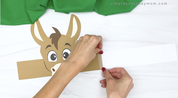 hand taping extender to donkey headband