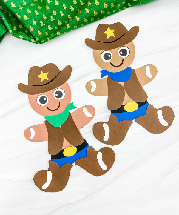 2 cowboy gingerbread men