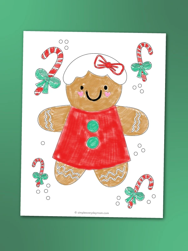 gingerbread girl coloring page