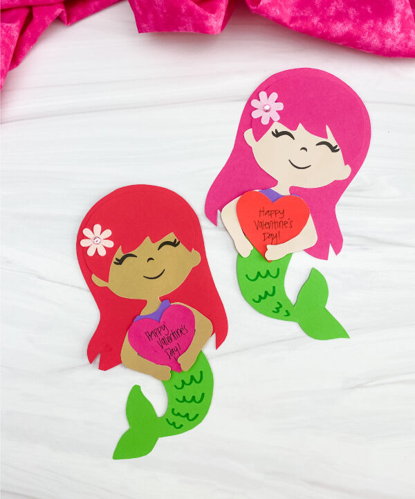 2 mermaid Valentine crafts