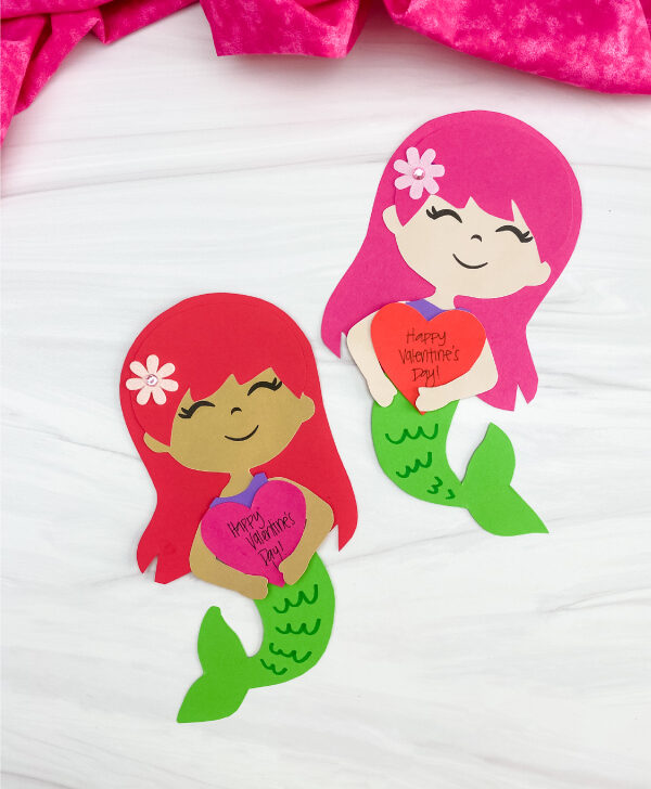 2 mermaid Valentine crafts