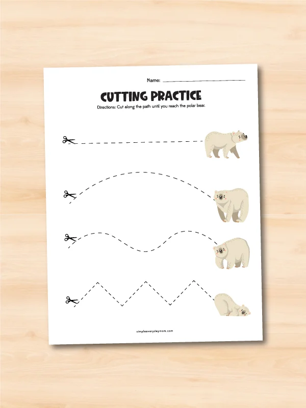 polar bear cutting practice page