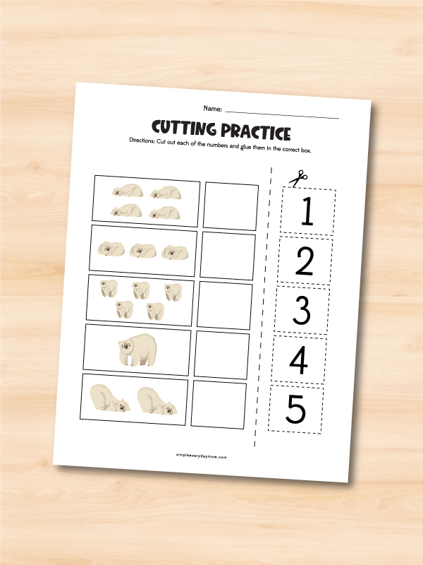 polar bear cutting practice page