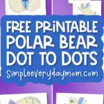 polar bear dot to dot worksheet image collage with the words free printable polar bear dot to dots