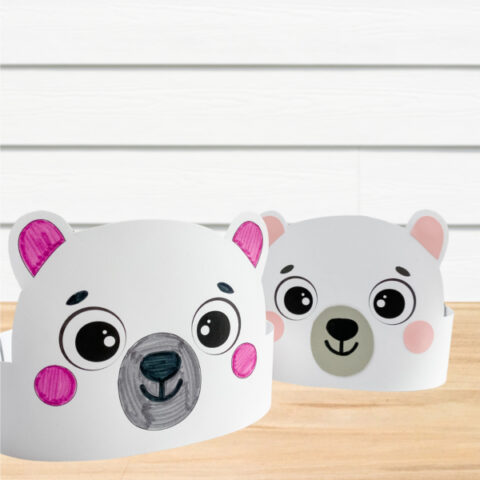 2 polar bear headband crafts