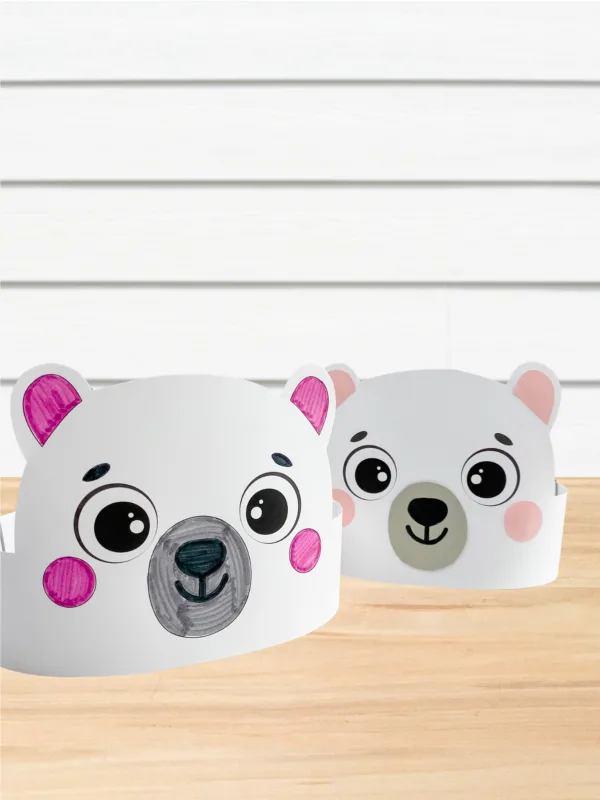 2 polar bear headband crafts