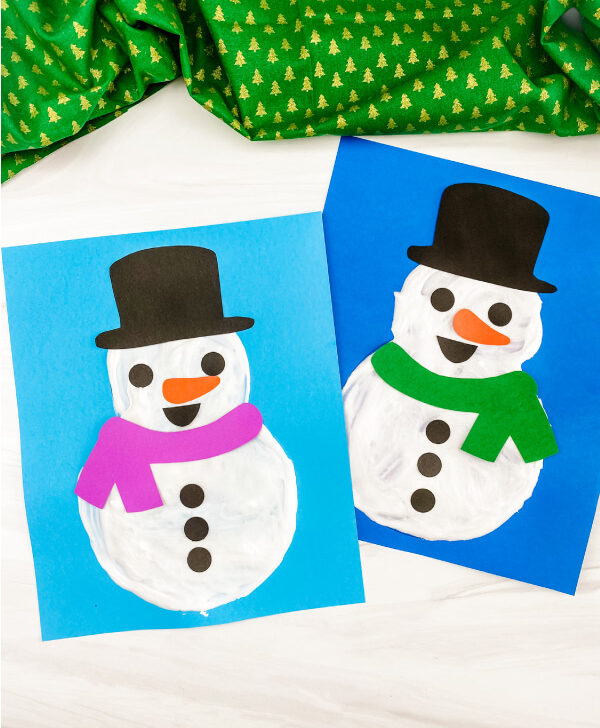 2 puffy paint snowman crafts