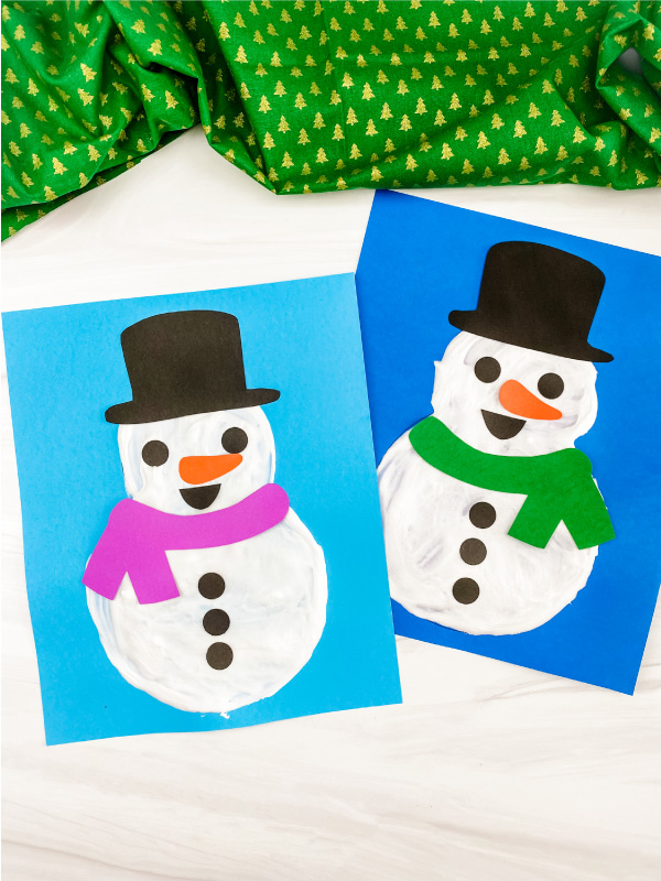 2 puffy paint snowman crafts