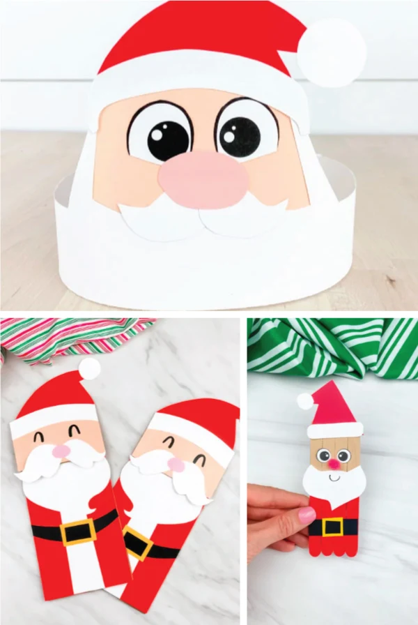 Santa activities for kids image collage
