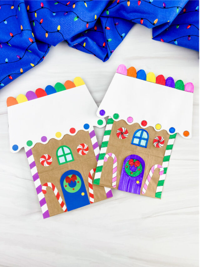 Gingerbread House Paper Bag Craft [Free Template] Story