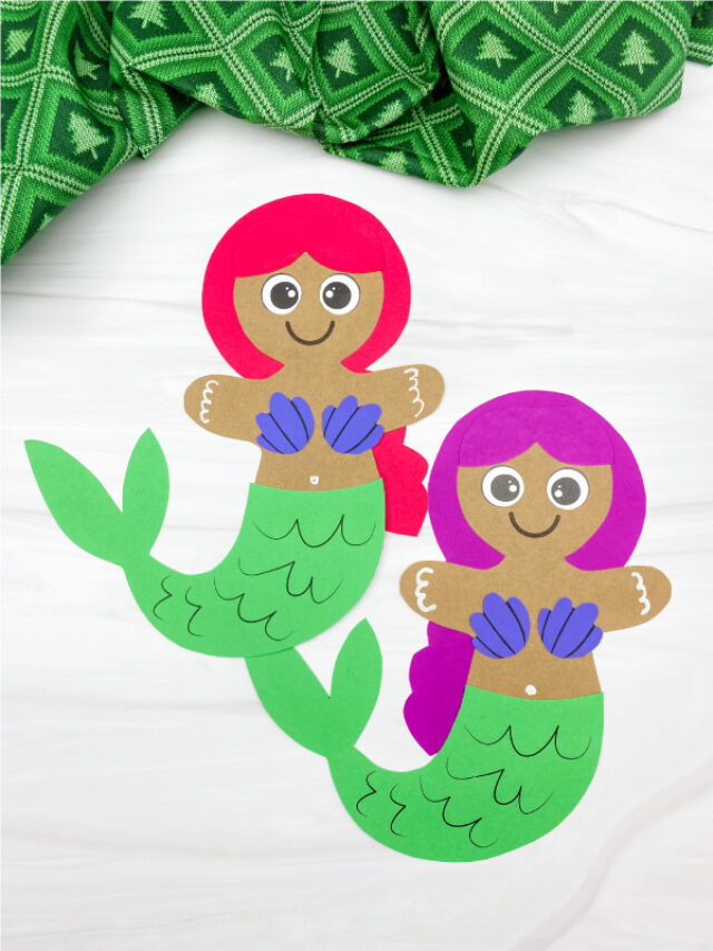 Mermaid Gingerbread Man Craft For Kids [Free Template] Story