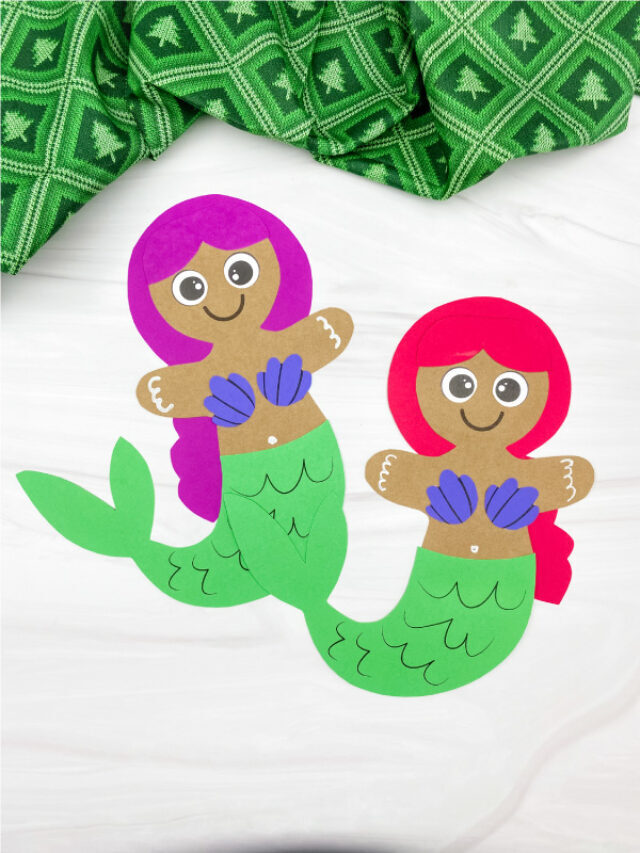 Mermaid Gingerbread Man Craft For Kids [Free Template] Story