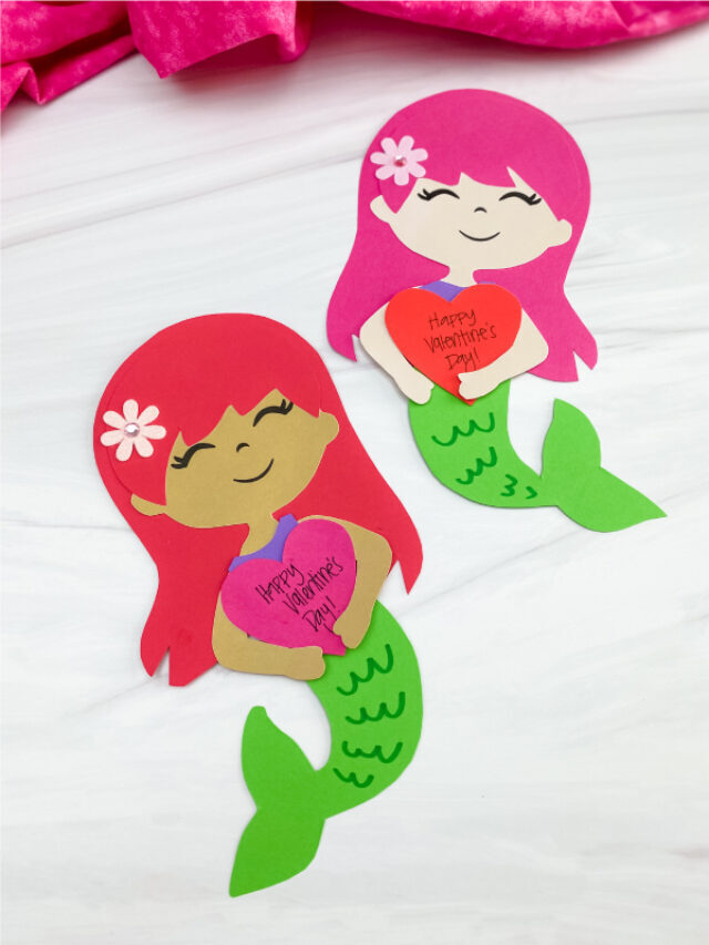 Mermaid Valentines Day Craft For Kids [Free Template] Story