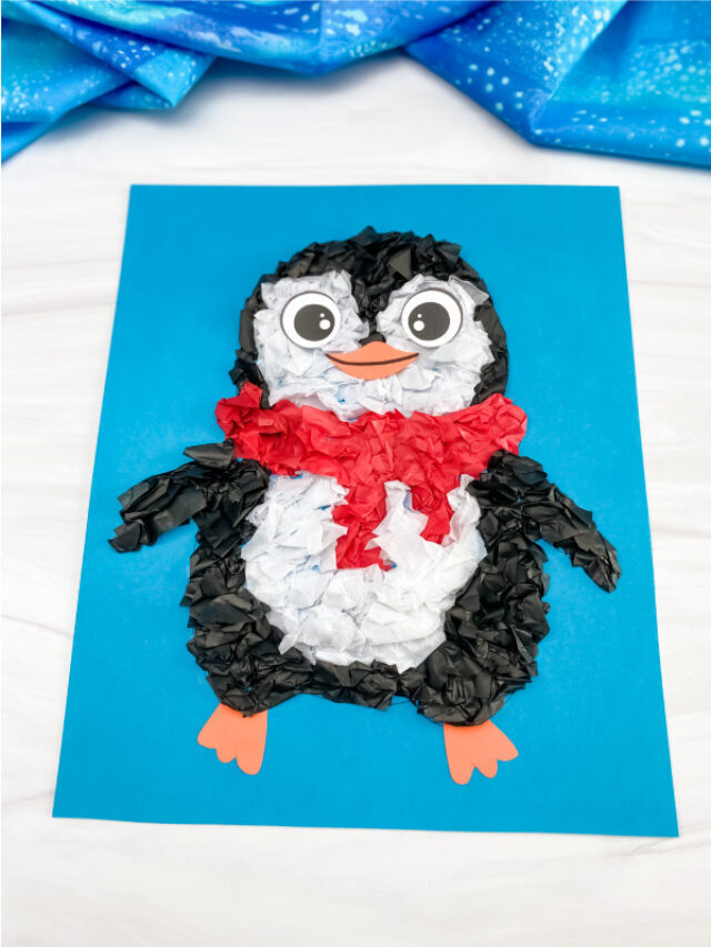 Penguin Tissue Paper Craft For Kids [Free Template] Story