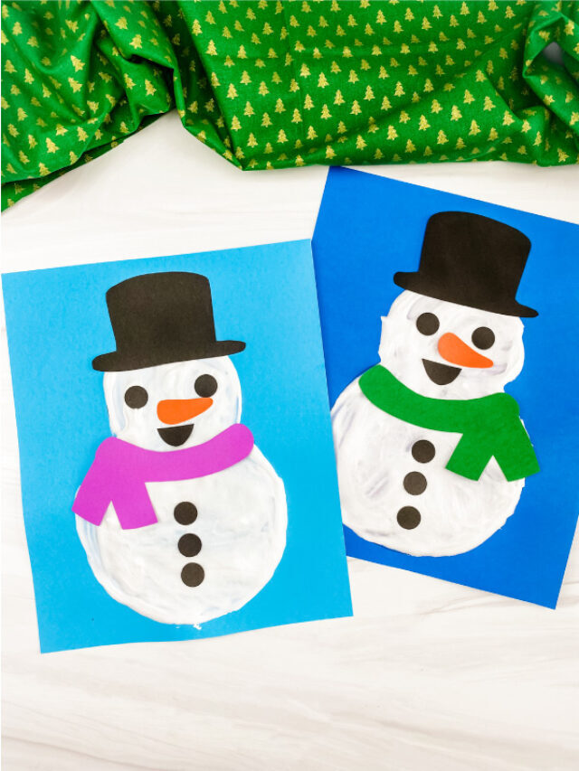 Puffy Paint Snowman Craft [Free Template] Story