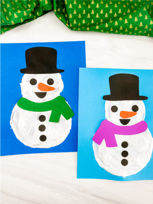 2 puffy paint snowman crafts